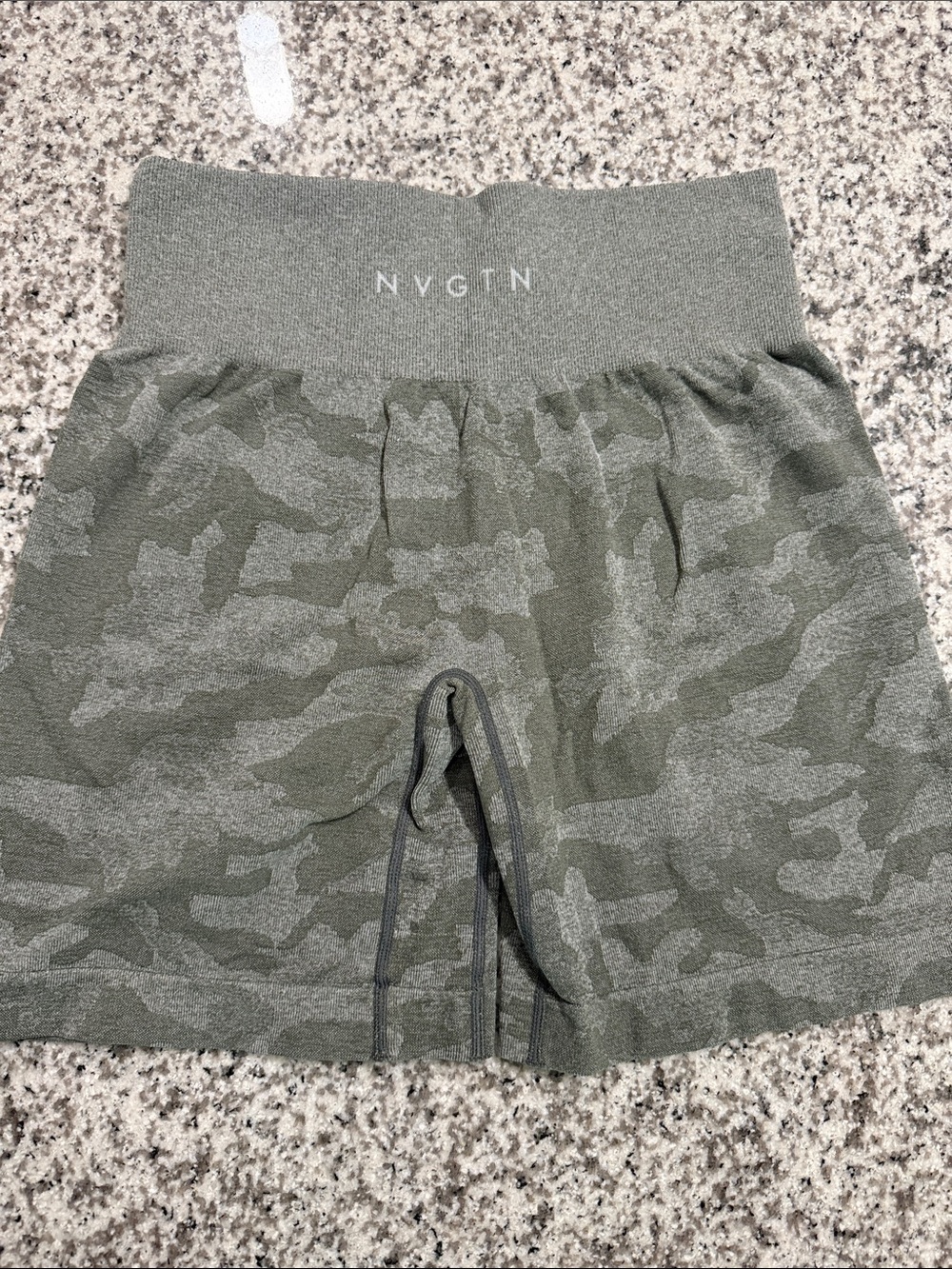 NVGTN Olive Camo Seamless High-Rise Shorts